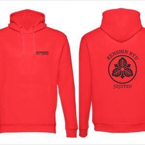 Sweatshirt vermelha com símbolo preto