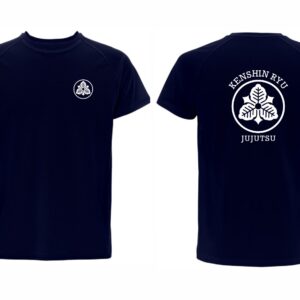 T-shirt azul com símbolo branco